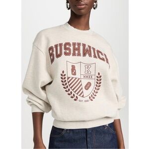 K.NGSLEY Bushwick Collegiate Sweatshirt - Light Gray Midweight Sweatshirt sz S